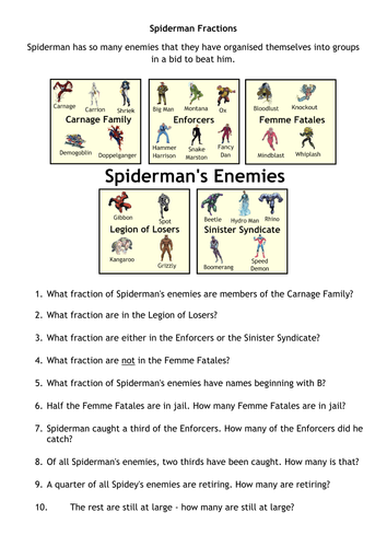 Spiderman Fractions