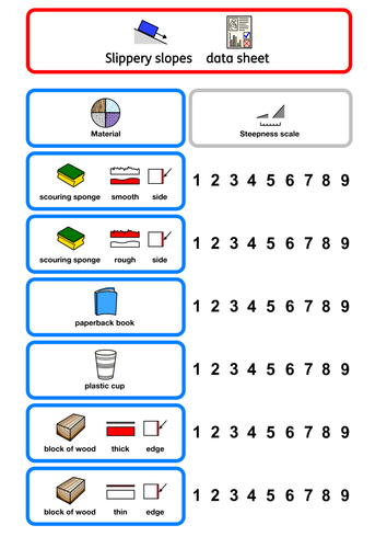 Slippery & Slipping Slopes Star activity for SEN