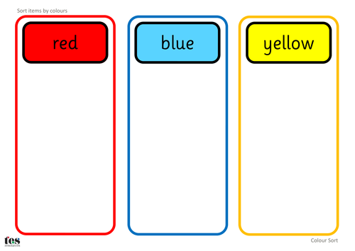 Colour Sort TEACCH Activities