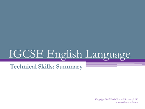 English Language Technical Skills