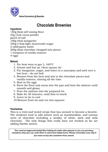 year 7 recipes for food home economics lessons teaching resources