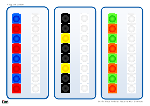 Copy the Maths Cube Patterns: 2 Colour | Teaching Resources
