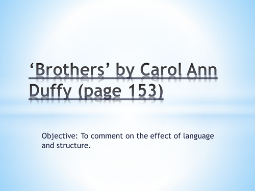'Brothers' by Carol Ann Duffy