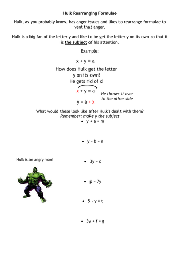 Hulk Rearranging Formulae