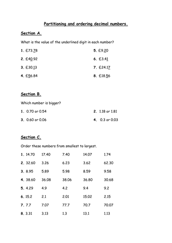 Decimal place value