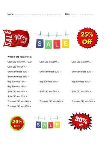 Percentage Worksheet (2)