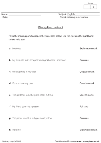 Missing Punctuation (3)