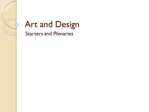 Art and design starters and plenaries set 1