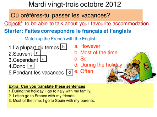 Ou preferes-tu passer les vacances?