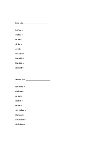 basic worksheets german beginners teaching resources