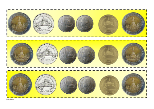 Thai Coins cut-out borders