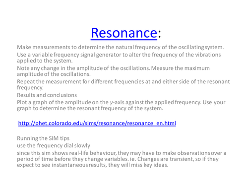 resonance simulation practical