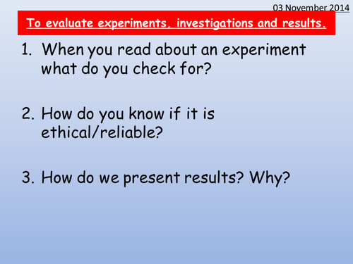 Experiments and graphs