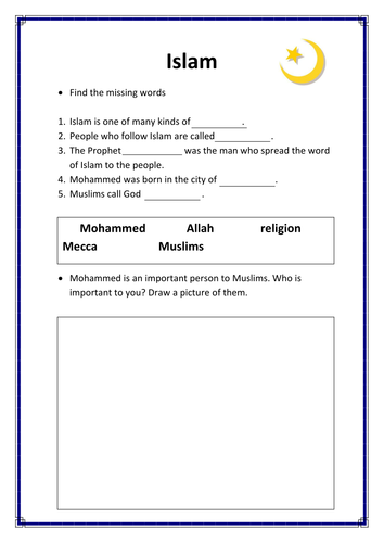 islam resources quizes worksheets template teaching resources