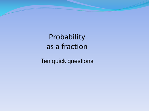 Probability fraction