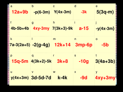 Collecting like terms - catchphrase