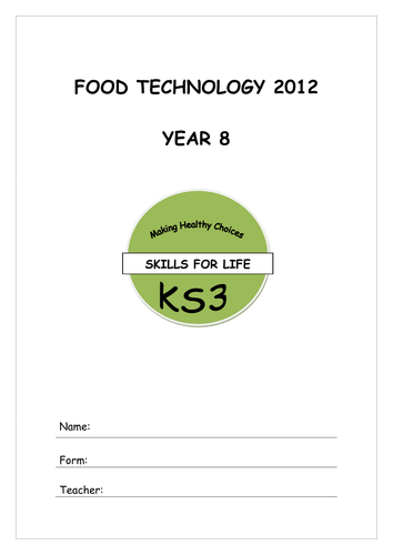 year 8 food booklet teaching resources