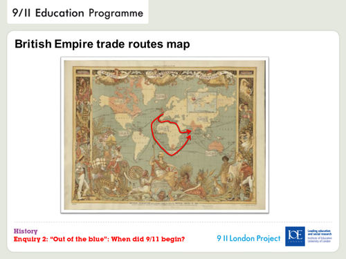 'Out of the Blue' -British Empire trade routes map