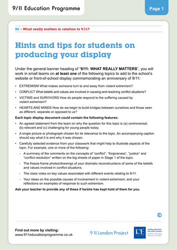 What really matters? - Hints and Tips for Students