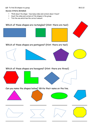 Recognising 2D Shapes by jade_lfc23 - Teaching Resources - Tes