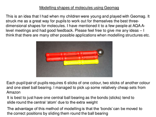 Modelling molecular shapes using Geomag