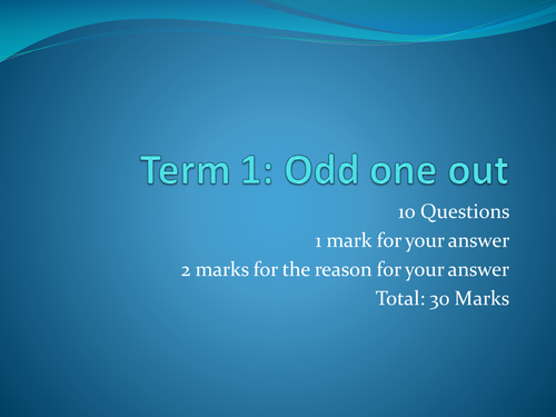 GCSE electronic products starter:  Odd one out