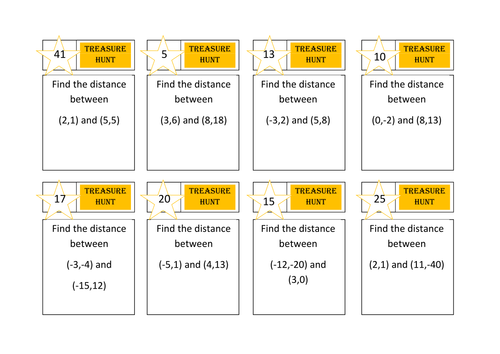 difference between 2 points treasure hunt