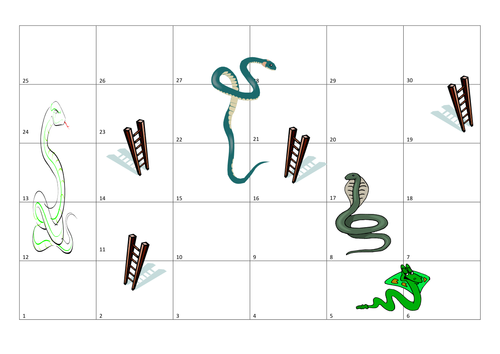 Snakes And Ladders Game Template