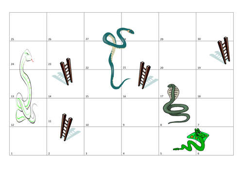 Printable Snakes and Ladders Game