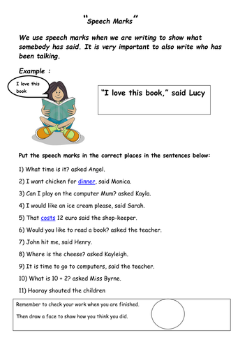 marks sheet homework speech Speech by worksheet   marks Resources Teaching sineadb975