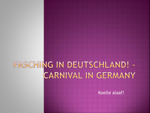 Fasching In Deutschland Teaching Resources