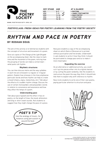 Rhythm and Pace in War Poetry (Poetry Society)