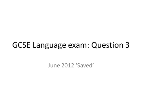 AQA English Exam Question 3