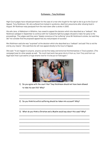 Euthanasia - Tony Nicklinson