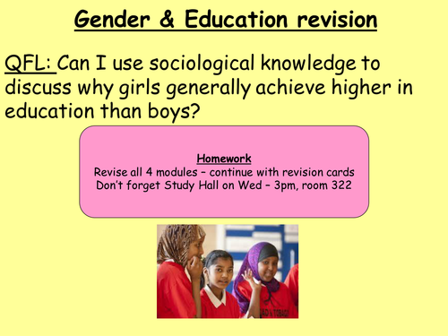 Gender & education revision lesson