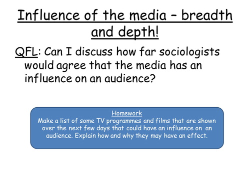 Influence of media - breadth and depth