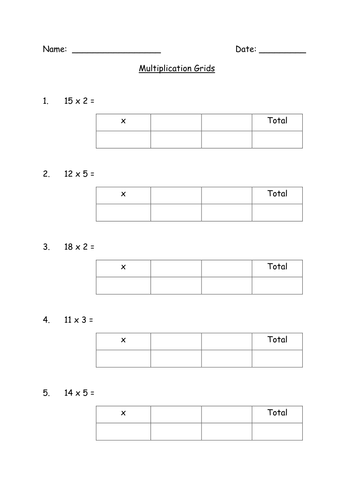 Division Worksheets division worksheets with grids : Grid Method MultiplicationTutorial & Worksheets by elasticbandy ...