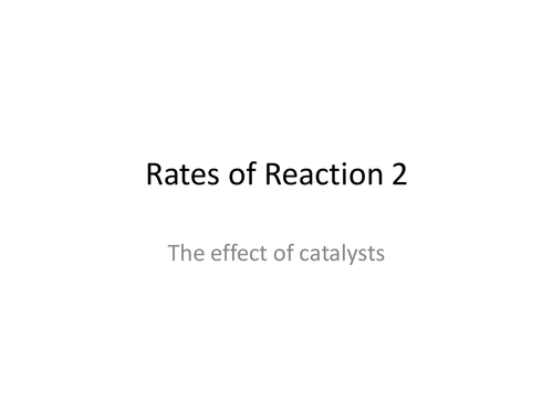 Practical: effect of catalyst on rate
