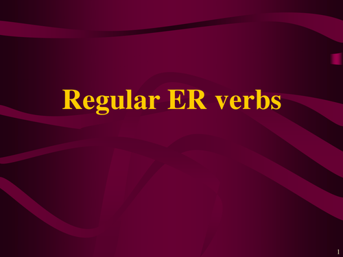 Present tense of regular French er verbs