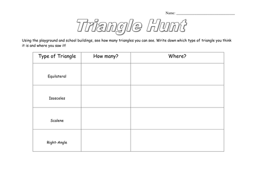 Different types of triangles (Curriculum Cymraeg)