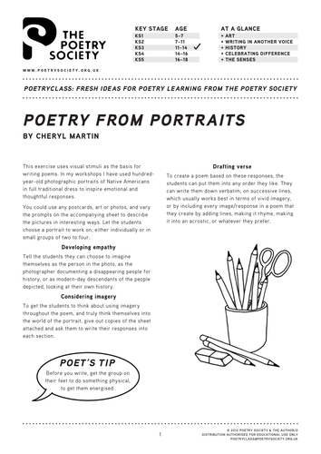 Making poetry from portraits (Poetry Society)