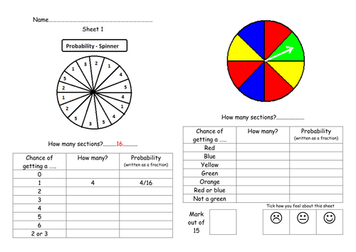 probability single event as fractions low level | Teaching Resources