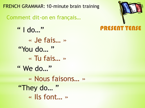 Grammar brain training - faire