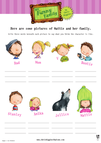 My Funny Family Activity Sheets By Chris Higgins