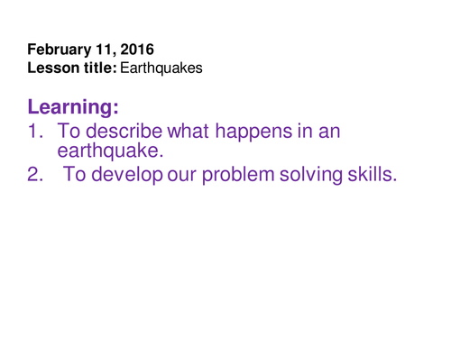 What happens in an earthquake?
