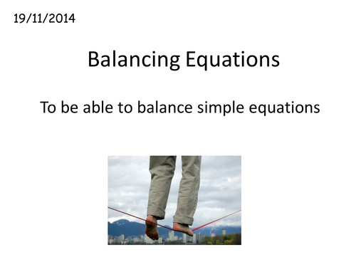 Balancing Equations | Teaching Resources