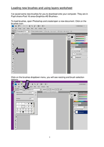 Fonts, brushes and layers in Photoshop
