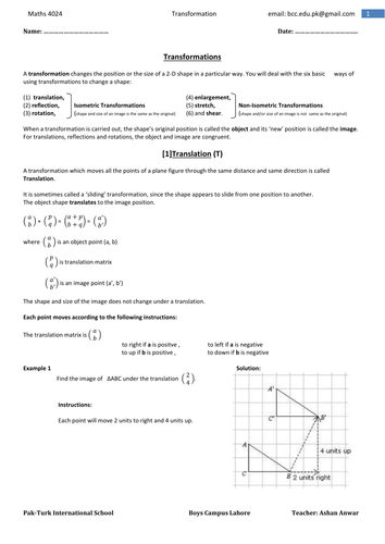 Geometrical Transformations