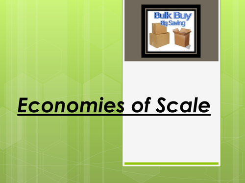Economies of Scale, Diseconomies of Scale
