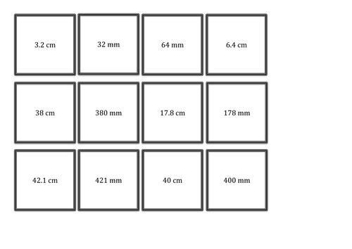 Cm And Mm Matching Cards Teaching Resources